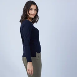 Maison Montagut Pull Col Rond Avec Fentes En Laine Merinos - Betina><noscript><img width=