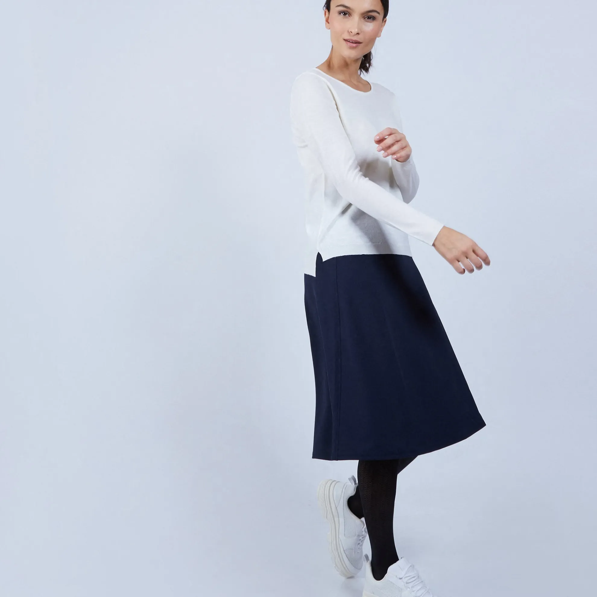 Maison Montagut Pull Col Rond Avec Fentes En Laine Merinos - Betina>Femme Pulls