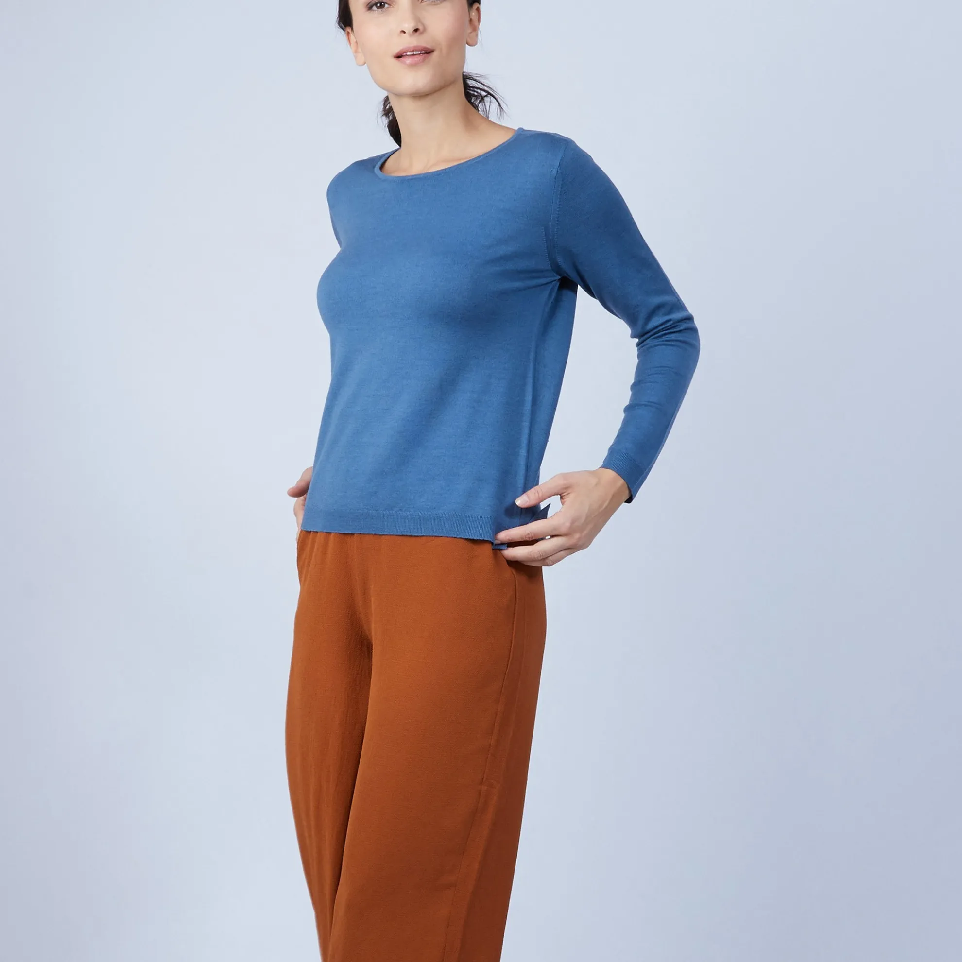 Maison Montagut Pull Col Rond Avec Fentes En Laine Merinos - Betina>Femme Pulls