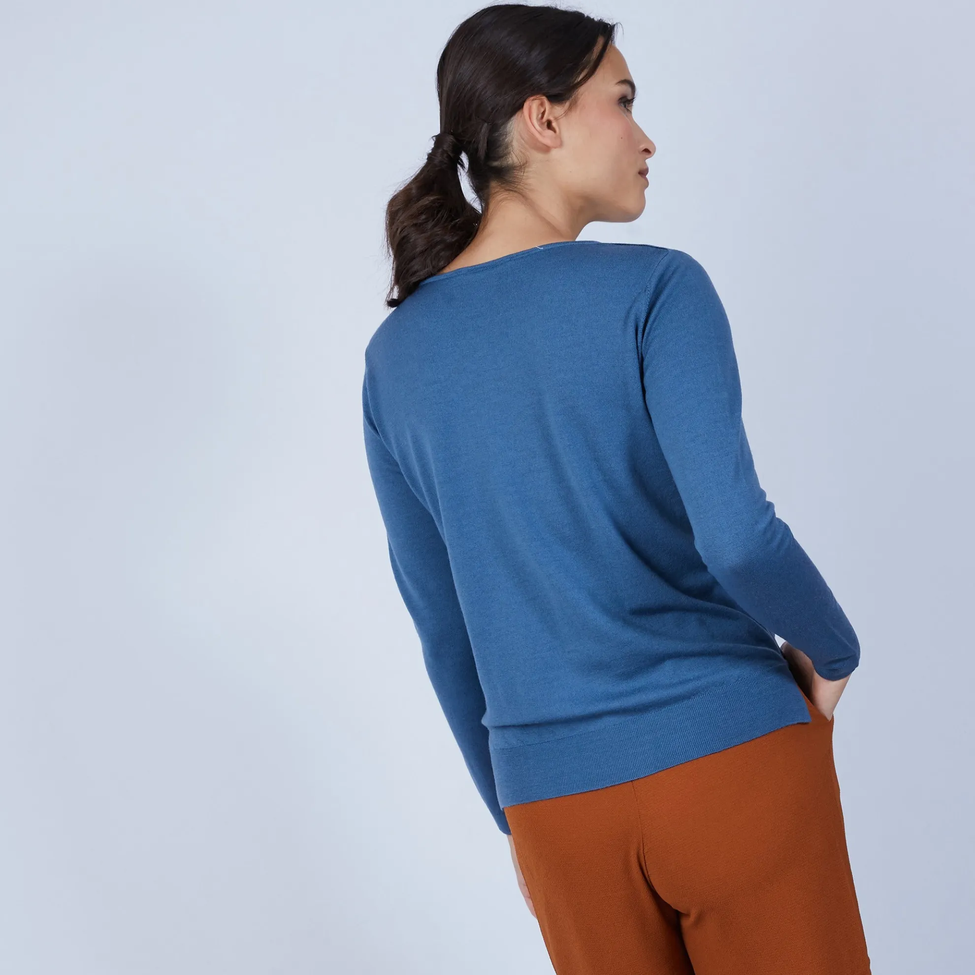 Maison Montagut Pull Col Rond Avec Fentes En Laine Merinos - Betina>Femme Pulls