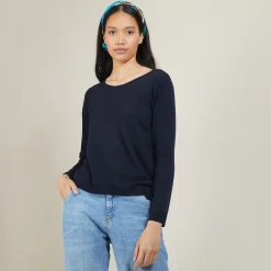 Maison Montagut Pull Col Rond Avec Fentes En Laine Merinos - Betina><noscript><img width=