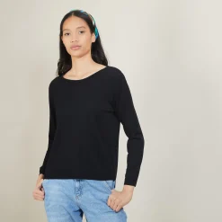 Maison Montagut Pull Col Rond Avec Fentes En Laine Merinos - Betina><noscript><img width=