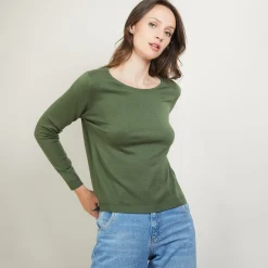 Maison Montagut Pull Col Rond Avec Fentes En Laine Merinos - Betina><noscript><img width=