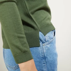 Maison Montagut Pull Col Rond Avec Fentes En Laine Merinos - Betina><noscript><img width=