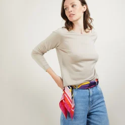 Maison Montagut Pull Col Rond Avec Fentes En Laine Merinos - Betina><noscript><img width=