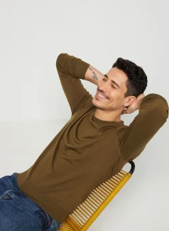 Maison Montagut Pull Col Rond Avec Logo En Laine Merinos - Eddie><noscript><img width=