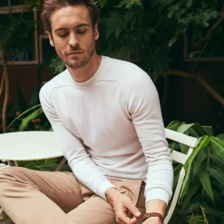 Maison Montagut Pull Col Rond Bicolore En Cachemire Light - Percy>Homme Pulls