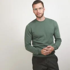 Maison Montagut Pull Col Rond En Coton Cachemire - Burton>Homme Pulls