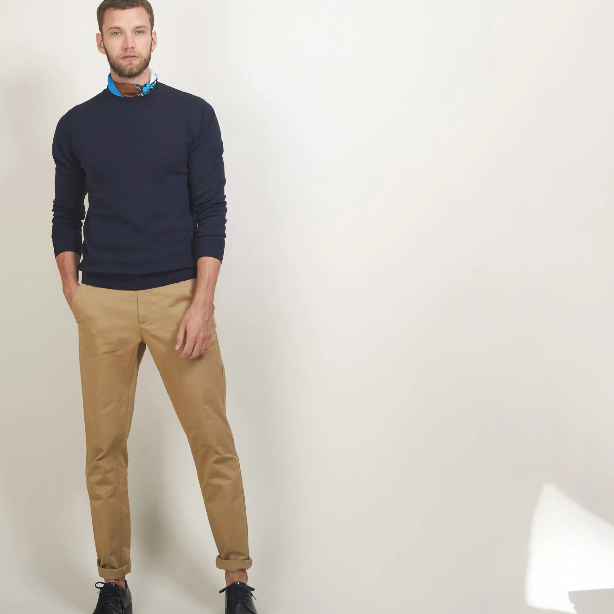 Maison Montagut Pull Col Rond En Coton Cachemire - Burton>Homme Pulls