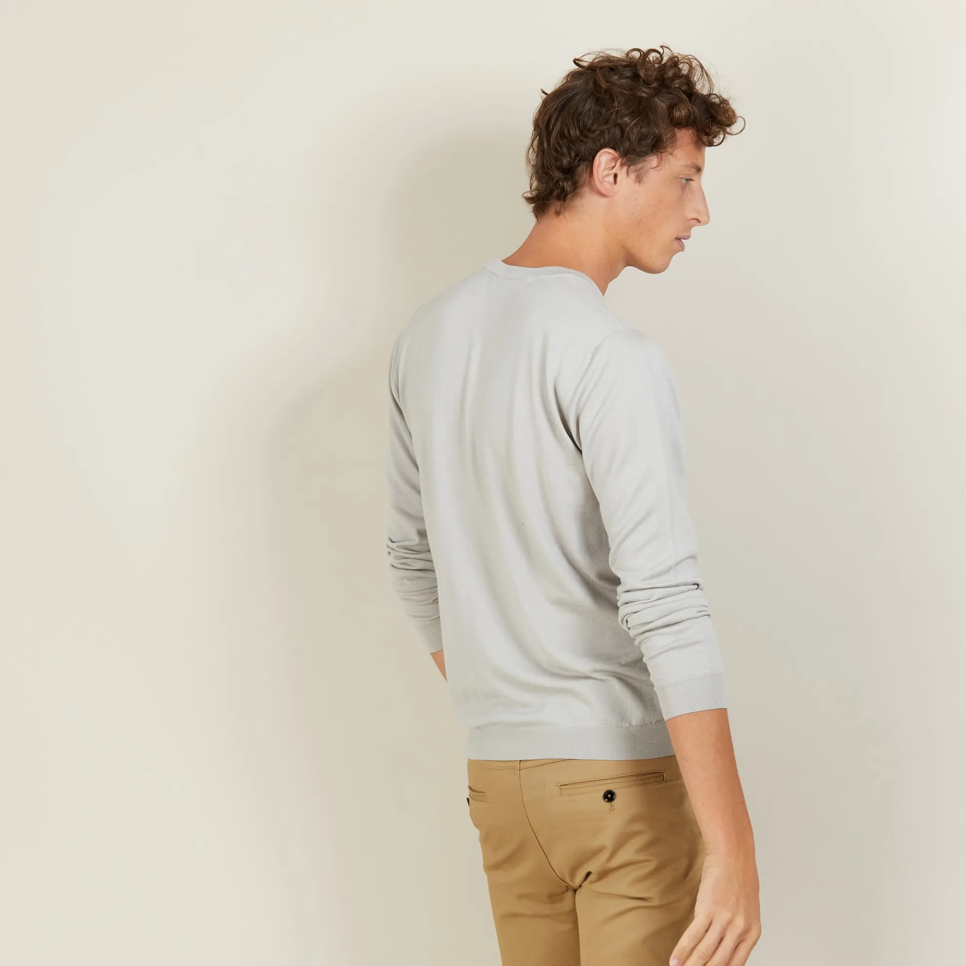 Maison Montagut Pull Col Rond En Laine Et Soie - Barsam>Homme Pulls