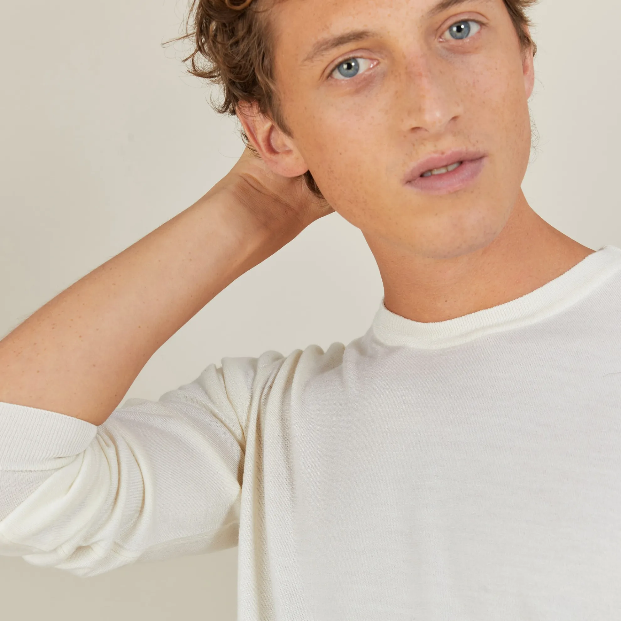 Maison Montagut Pull Col Rond En Laine Et Soie - Barsam>Homme Pulls