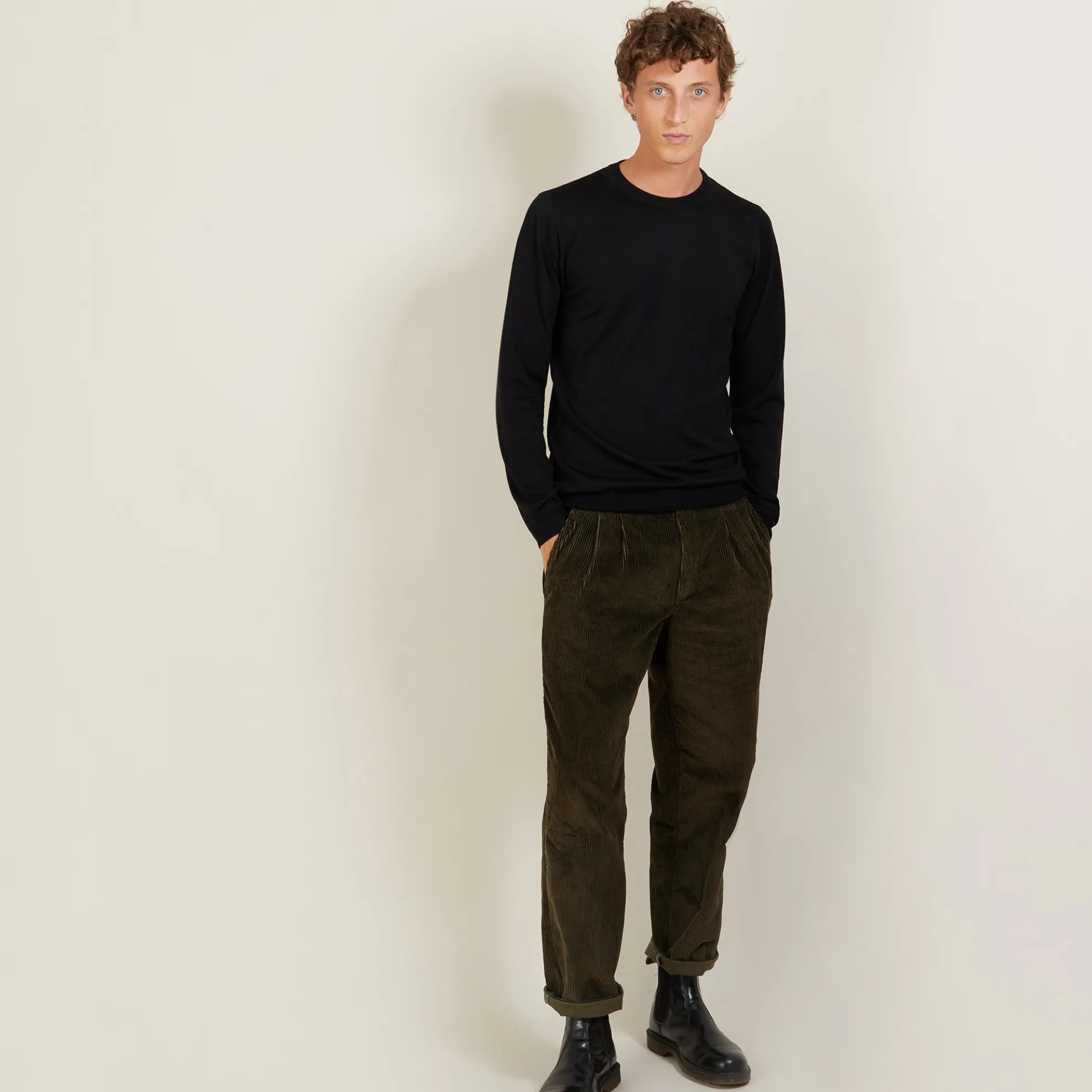 Maison Montagut Pull Col Rond En Laine Et Soie - Barsam>Homme Pulls