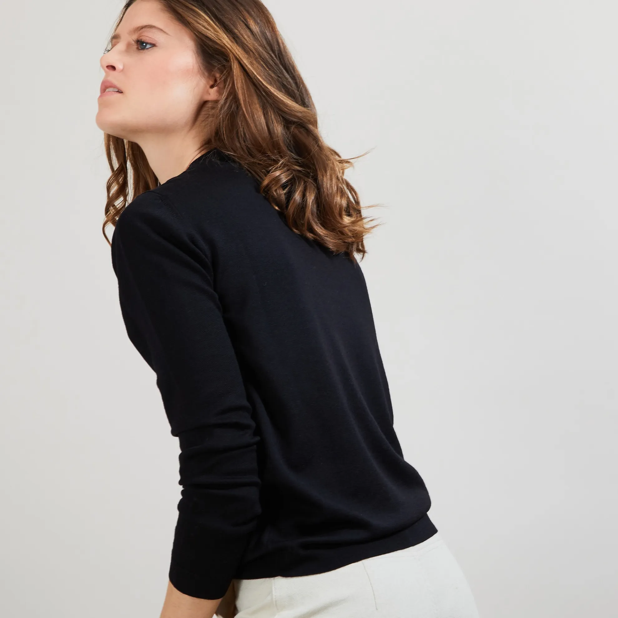 Maison Montagut Pull Col Rond En Laine Merinos - Balneo>Femme Pulls
