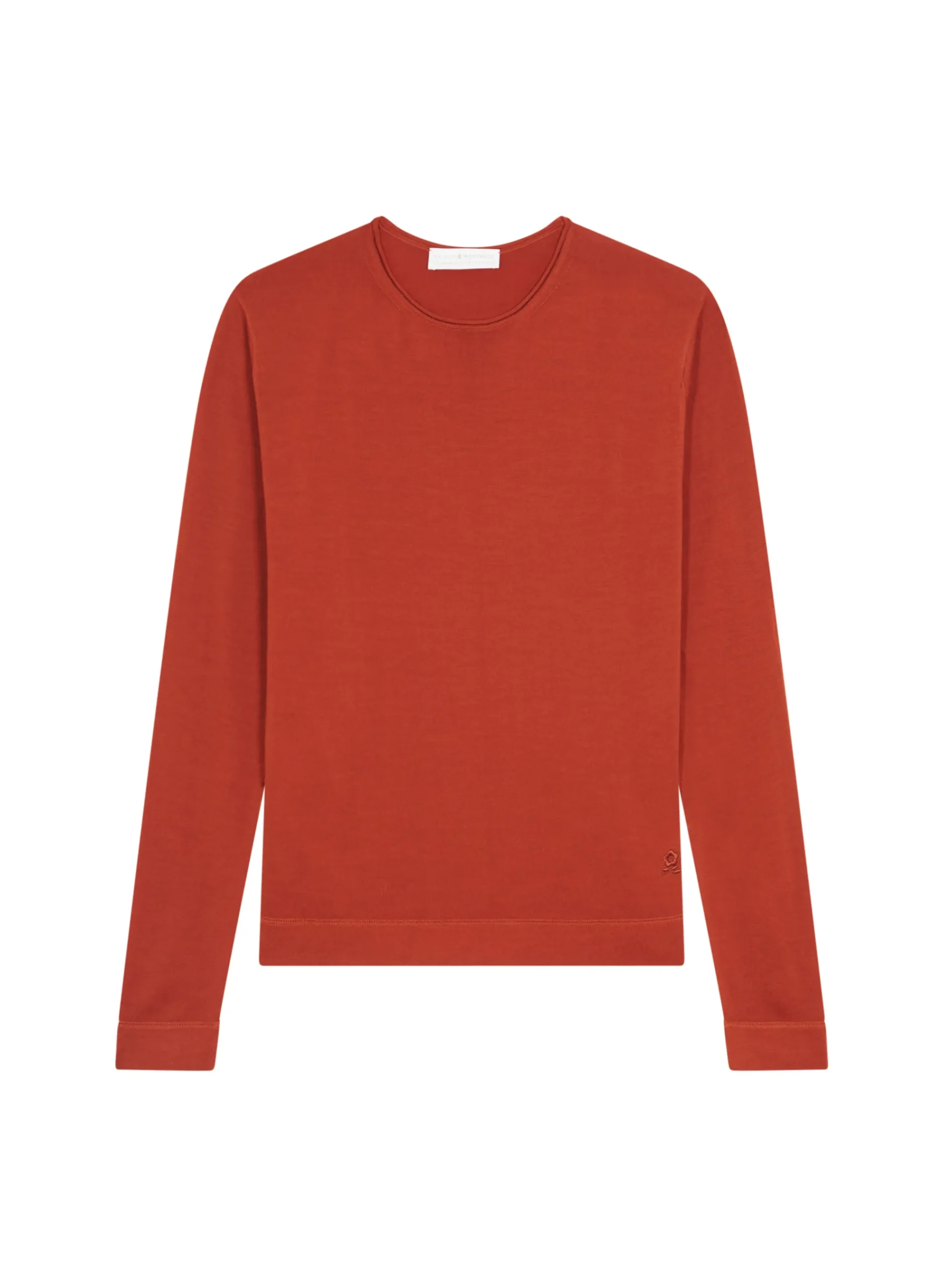 Maison Montagut Pull Col Rond En Laine Merinos Finitions Roulotees - Rythme>Homme Pulls