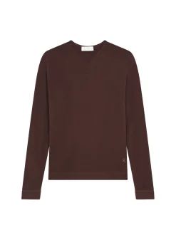 Maison Montagut Pull Col Rond En Laine Merinos Finitions Roulotees - Rythme><noscript><img width=