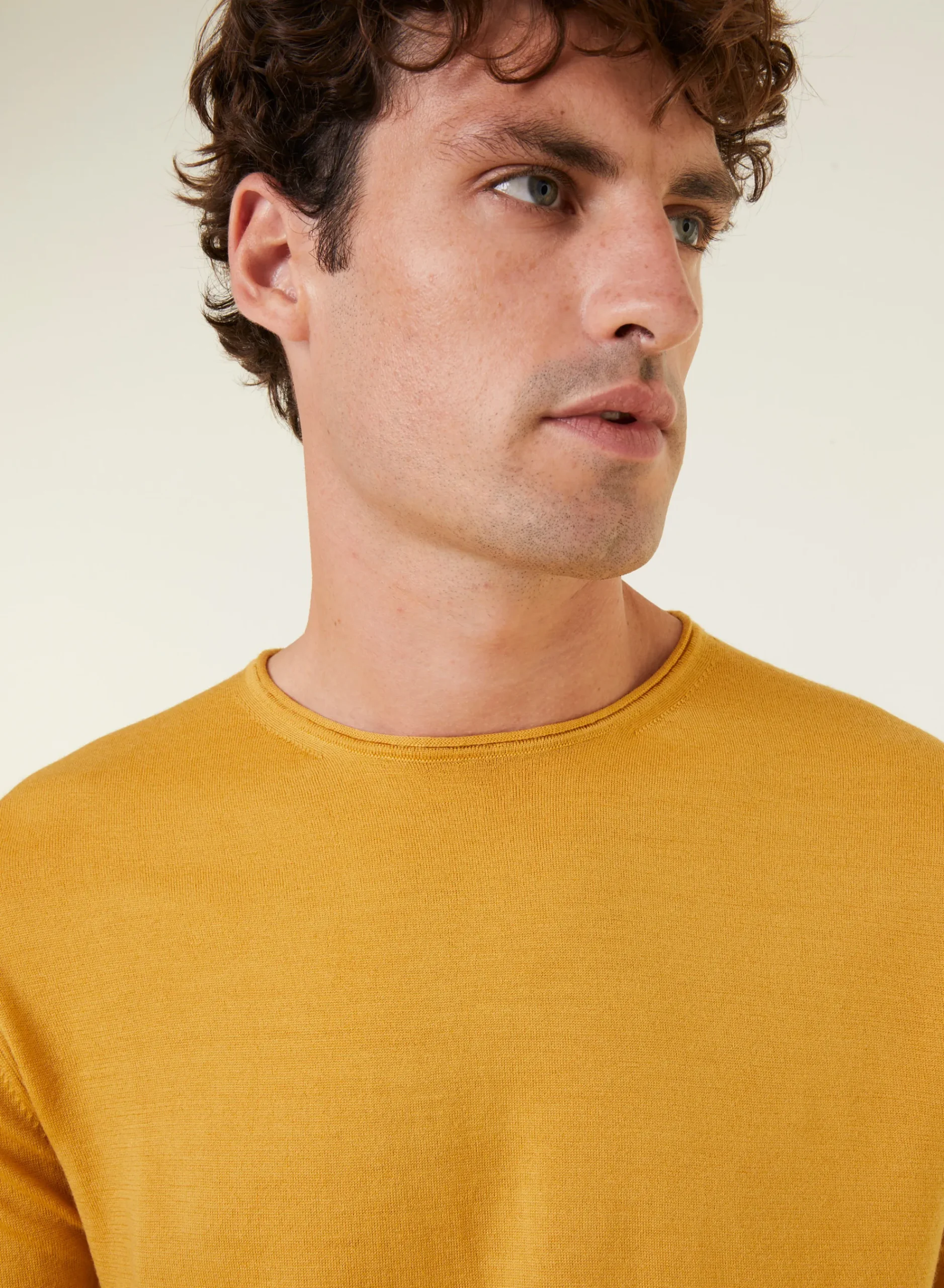 Maison Montagut Pull Col Rond En Laine Merinos Finitions Roulotees - Rythme>Homme Pulls