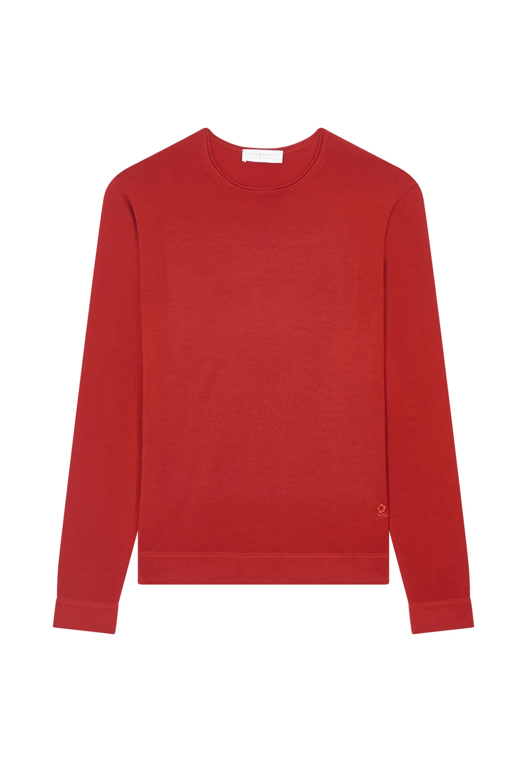 Maison Montagut Pull Col Rond En Laine Merinos Finitions Roulotees - Rythme>Homme Pulls