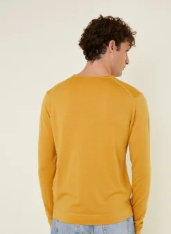 Maison Montagut Pull Col Rond En Laine Merinos Finitions Roulotees - Rythme><noscript><img width=