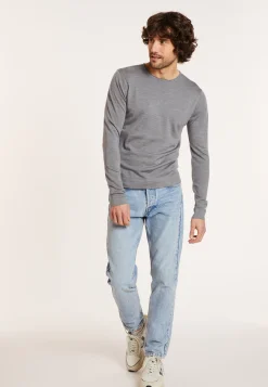 Maison Montagut Pull Col Rond En Laine Merinos Finitions Roulotees - Rythme><noscript><img width=