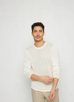 Maison Montagut Pull Col Rond En Lin - Rudy><noscript><img width=