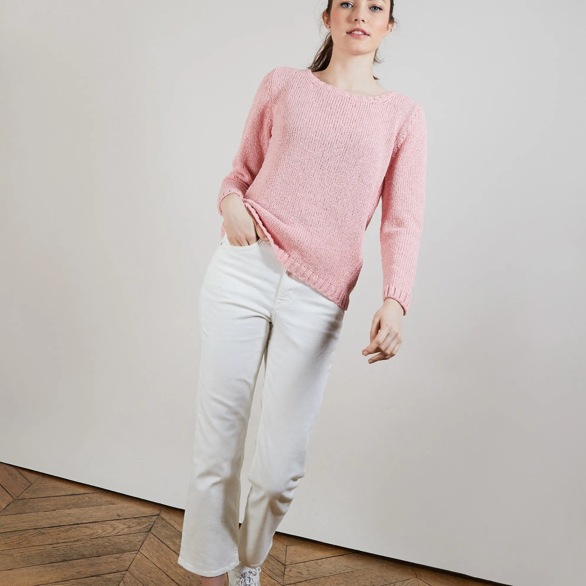 Maison Montagut Pull Col Rond En Soie Coton Et Laine - Benji>Femme Pulls
