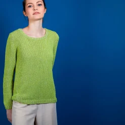 Maison Montagut Pull Col Rond En Soie Coton Et Laine - Benji><noscript><img width=