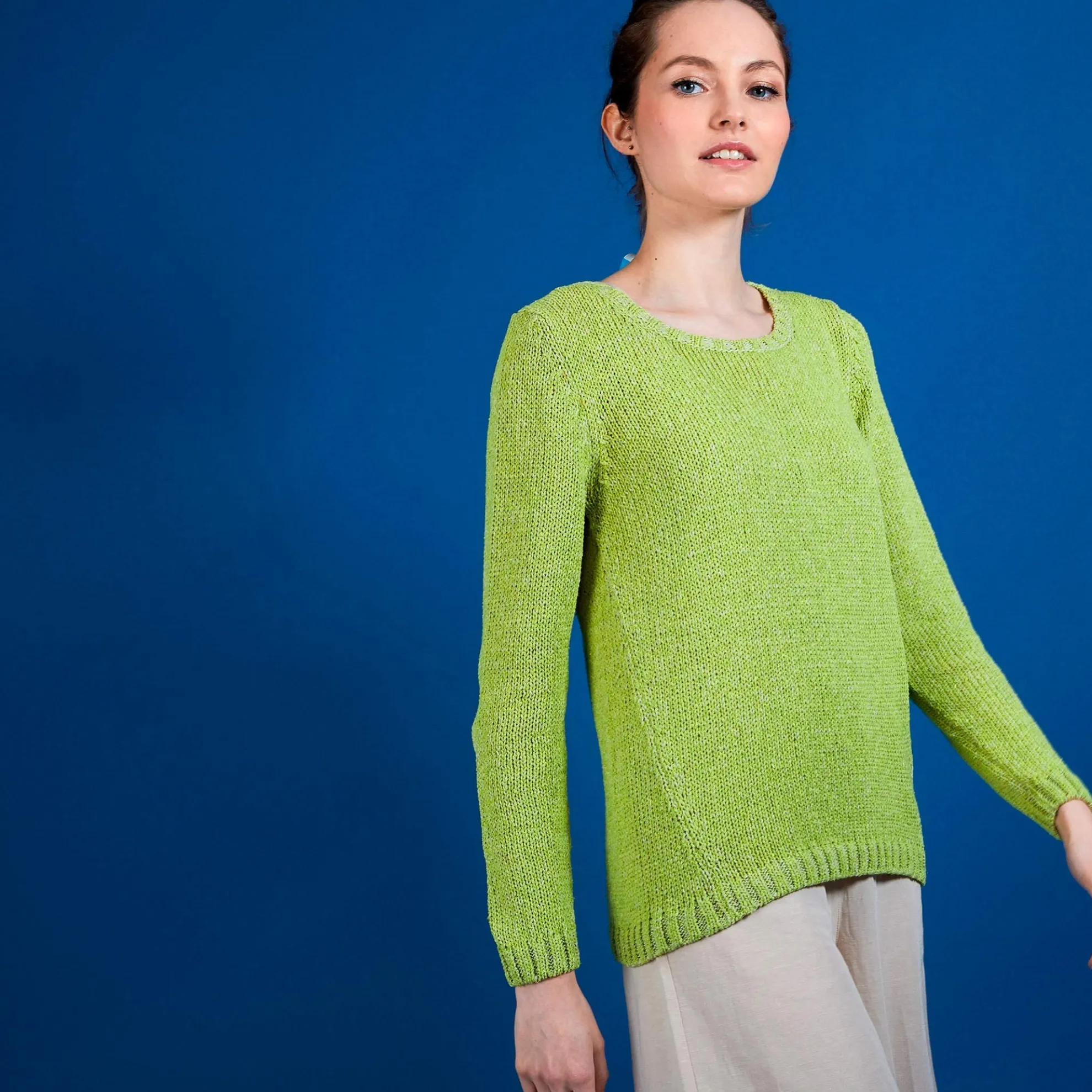 Maison Montagut Pull Col Rond En Soie Coton Et Laine - Benji>Femme Pulls