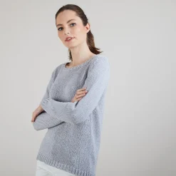 Maison Montagut Pull Col Rond En Soie Coton Et Laine - Benji><noscript><img width=