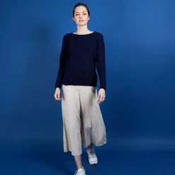 Maison Montagut Pull Col Rond En Soie Coton Et Laine - Benji><noscript><img width=