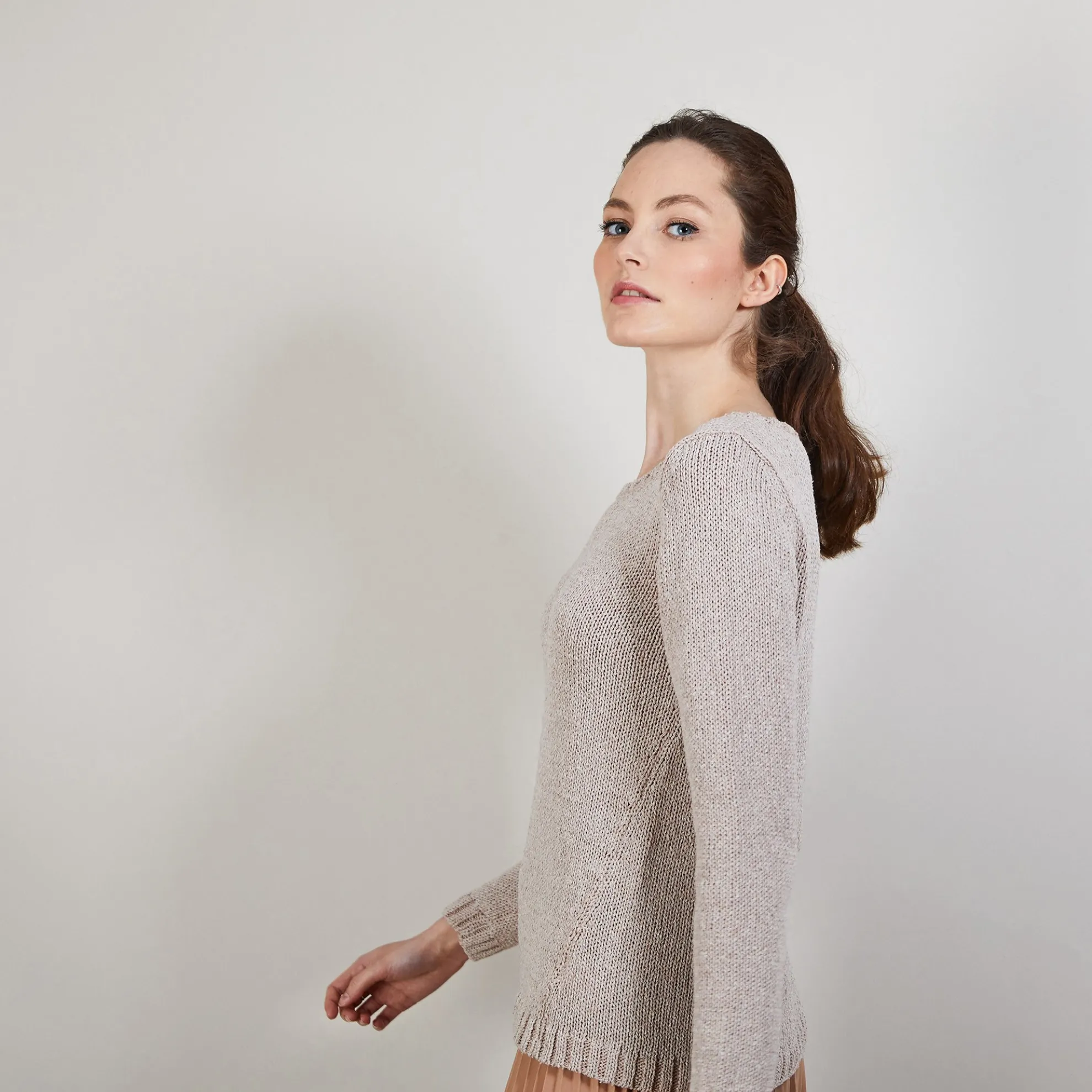 Maison Montagut Pull Col Rond En Soie Coton Et Laine - Benji>Femme Pulls
