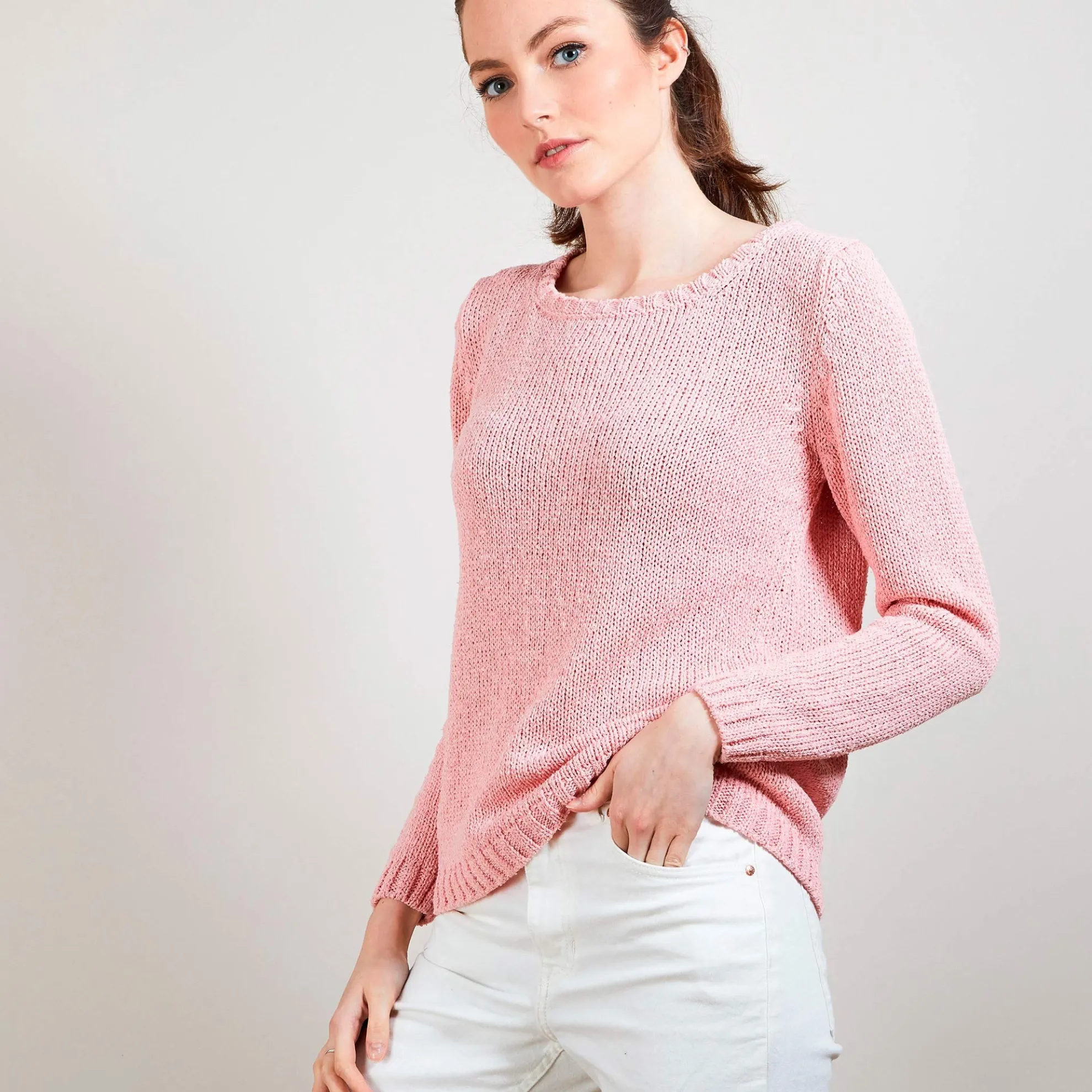 Maison Montagut Pull Col Rond En Soie Coton Et Laine - Benji>Femme Pulls