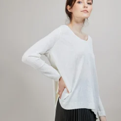 Maison Montagut Pull Col Rond En Viscose Crepe - Babouche>Femme Pulls