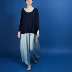 Maison Montagut Pull Col Rond En Viscose Crepe - Babouche><noscript><img width=