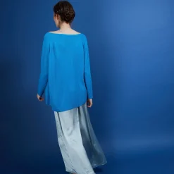 Maison Montagut Pull Col Rond En Viscose Crepe - Babouche><noscript><img width=