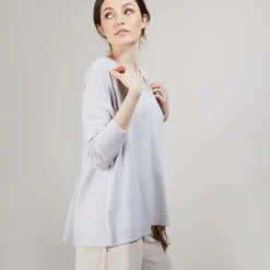 Maison Montagut Pull Col Rond En Viscose Crepe - Babouche><noscript><img width=