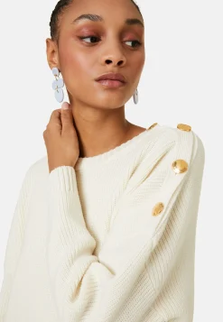 Maison Montagut Pull Col Rond Epaule Boutonnee En Laine Merinos - Gao><noscript><img width=