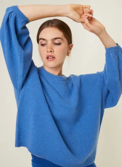 Maison Montagut Pull Col Rond Manches Ballon En Cachemire Melange - Lamara><noscript><img width=