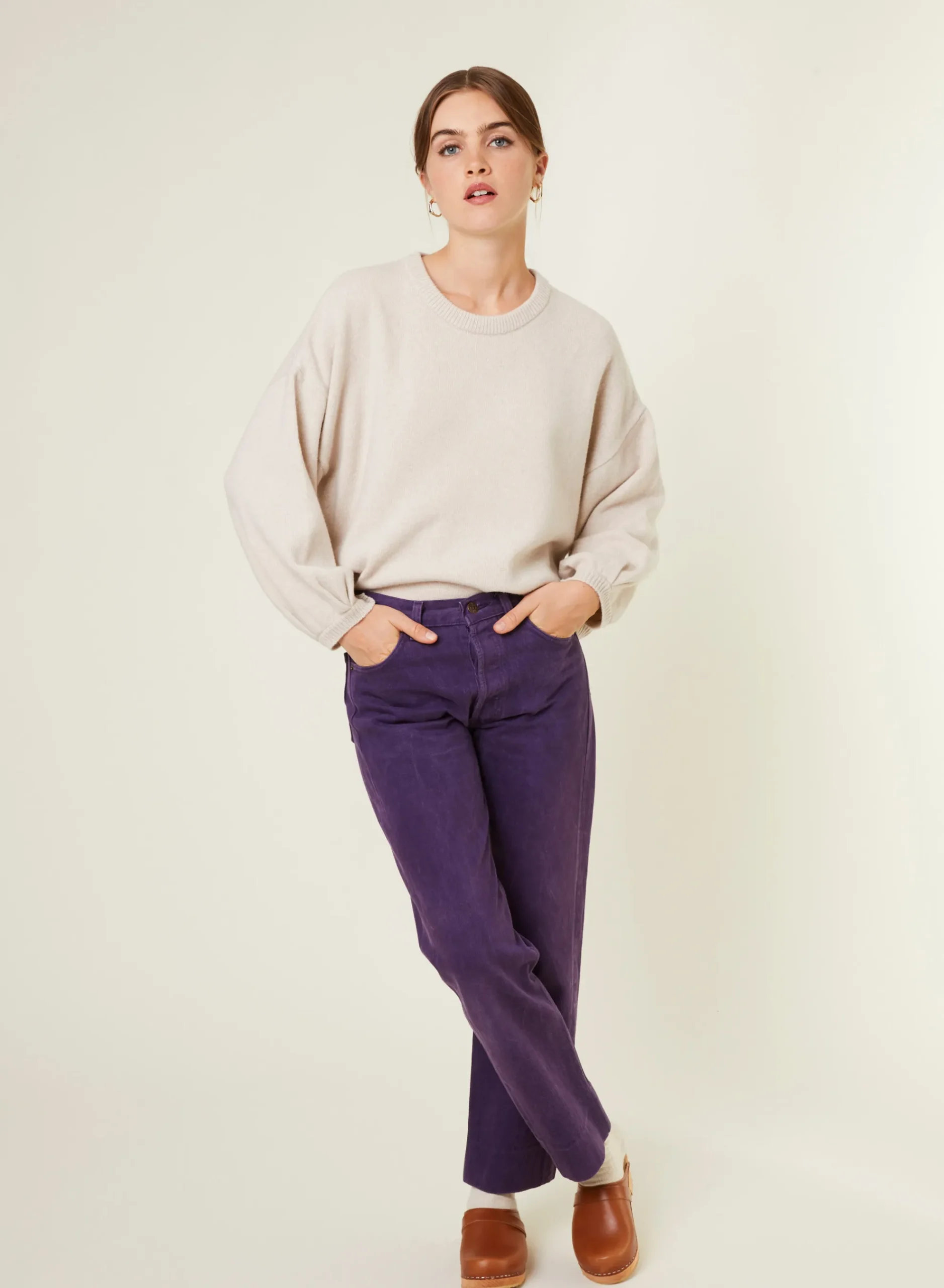 Maison Montagut Pull Col Rond Manches Ballon En Cachemire Melange - Lamara>Femme Pulls