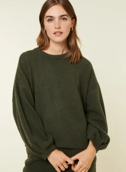 Maison Montagut Pull Col Rond Manches Ballon En Cachemire Melange - Lamara><noscript><img width=