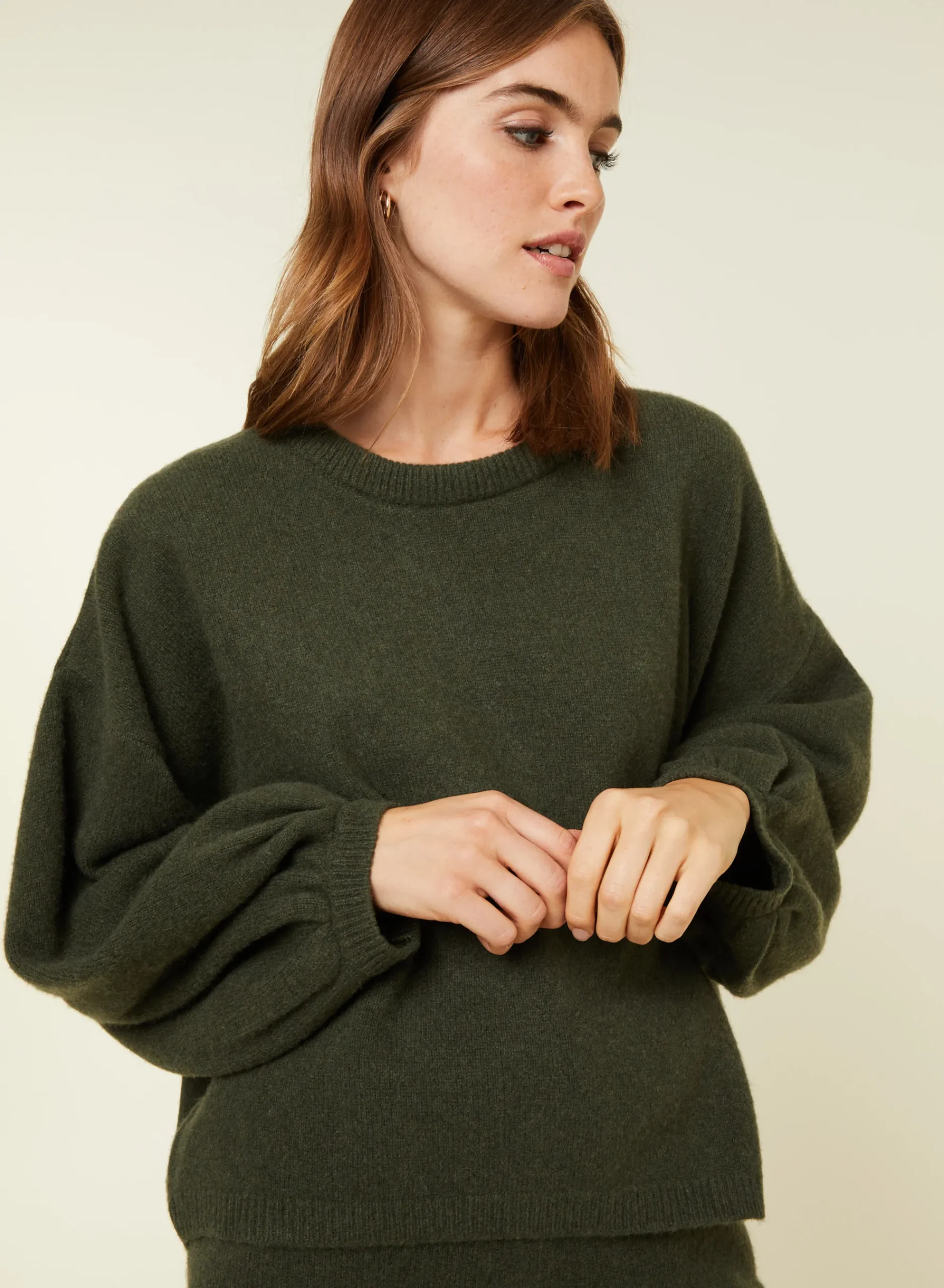 Maison Montagut Pull Col Rond Manches Ballon En Cachemire Melange - Lamara>Femme Pulls