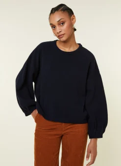 Maison Montagut Pull Col Rond Manches Ballon En Cachemire Melange - Lamara><noscript><img width=