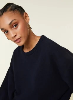 Maison Montagut Pull Col Rond Manches Ballon En Cachemire Melange - Lamara><noscript><img width=