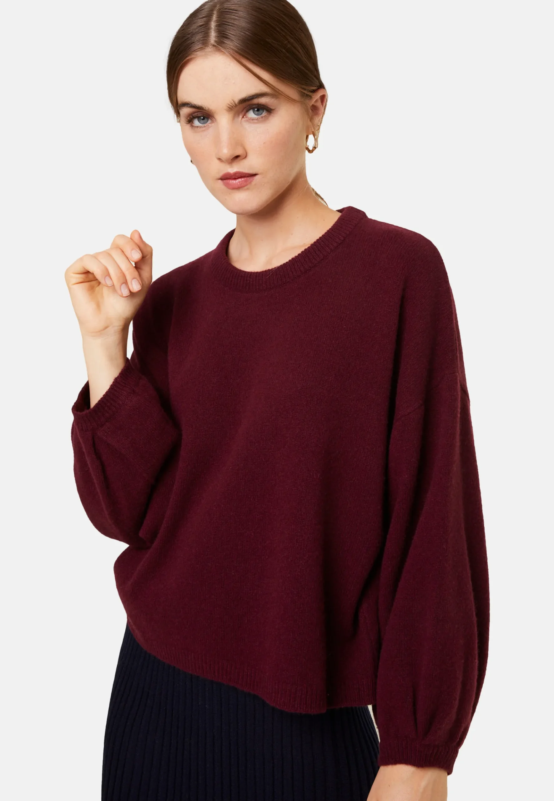 Maison Montagut Pull Col Rond Manches Ballon En Cachemire Melange - Lamara>Femme Pulls