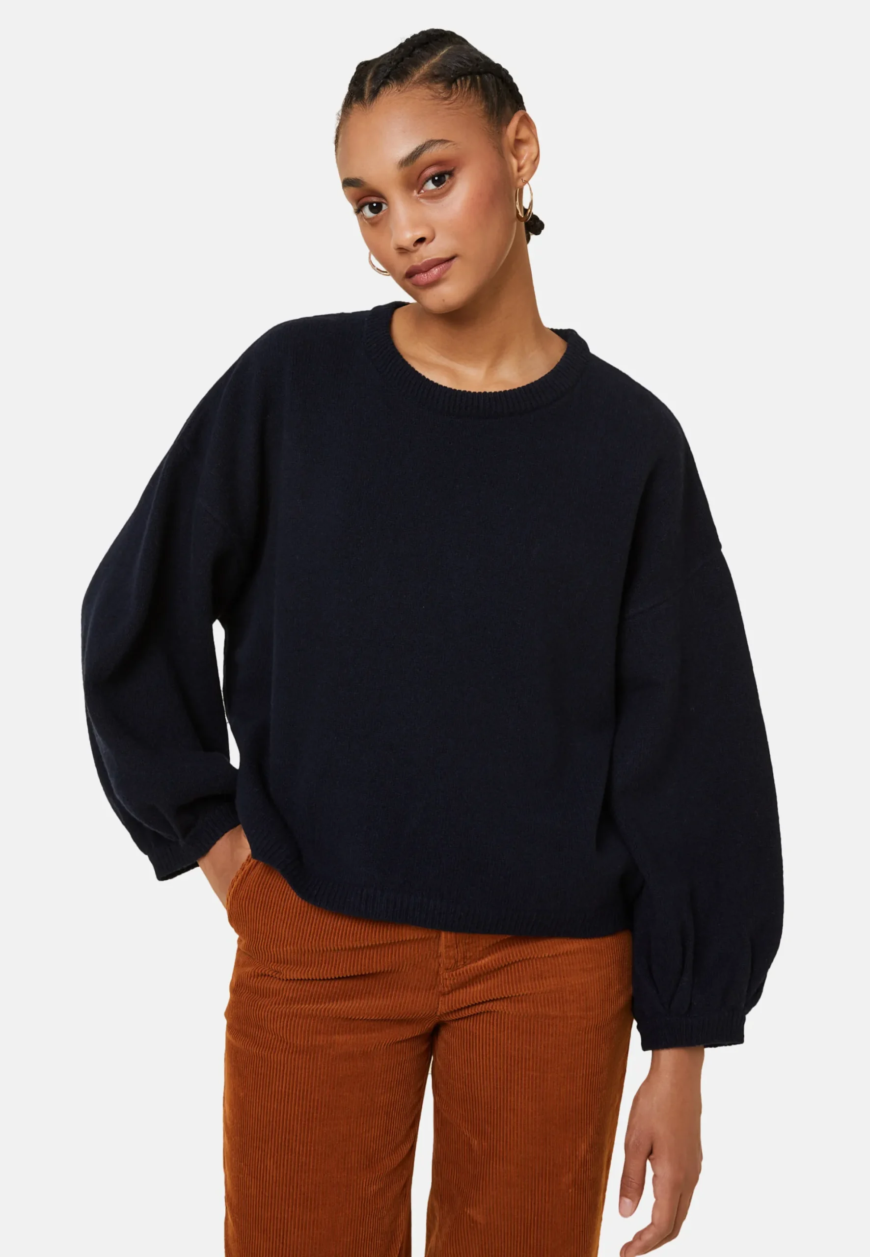 Maison Montagut Pull Col Rond Manches Ballon En Cachemire Melange - Lamara>Femme Pulls