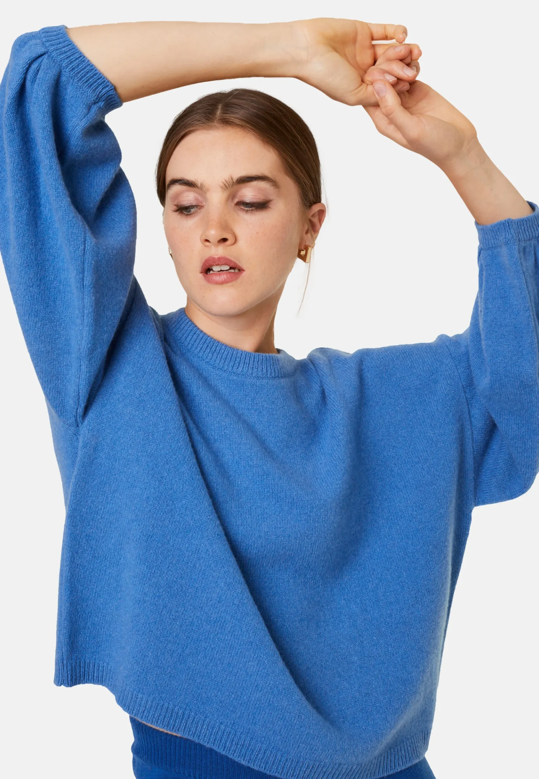 Maison Montagut Pull Col Rond Manches Ballon En Cachemire Melange - Lamara>Femme Pulls