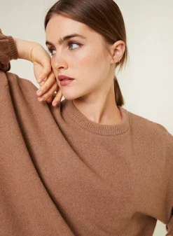 Maison Montagut Pull Col Rond Manches Ballon En Cachemire Melange - Lamara><noscript><img width=