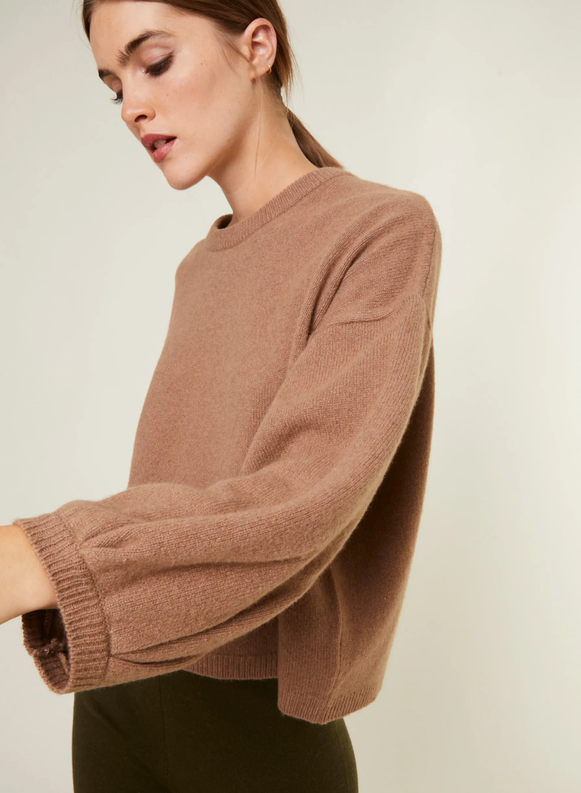 Maison Montagut Pull Col Rond Manches Ballon En Cachemire Melange - Lamara>Femme Pulls