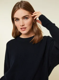 Maison Montagut Pull Col Rond Manches Mitaines En Laine Et Cachemire - Gemma><noscript><img width=