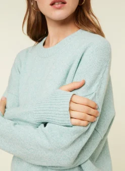 Maison Montagut Pull Col Rond Manches Mitaines En Laine Et Cachemire - Gemma><noscript><img width=