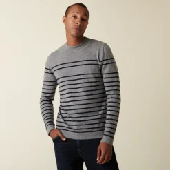 Maison Montagut Pull Col Rond Raye En Cachemire - Auguste><noscript><img width=